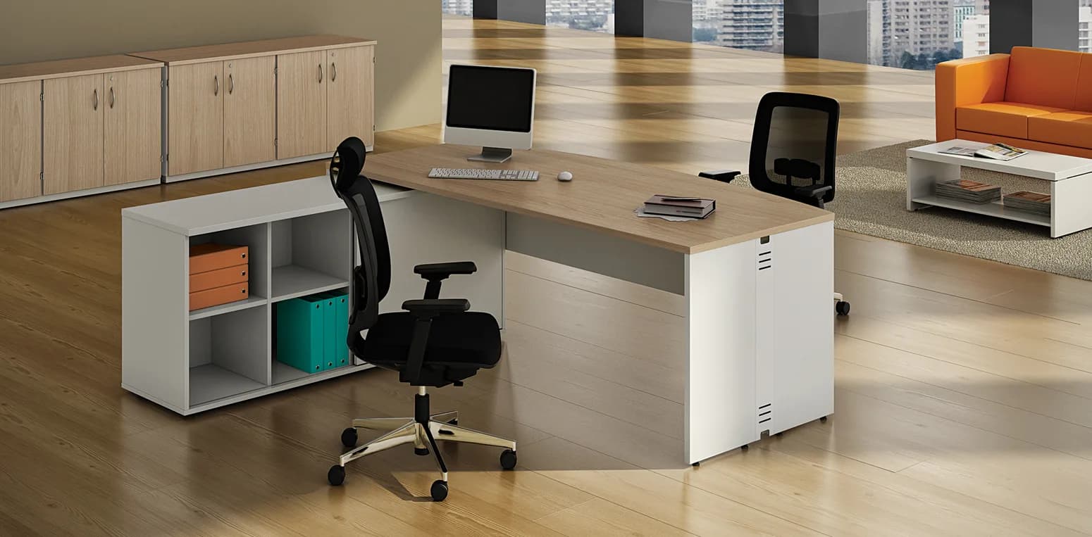 Mesa em L Attuale com Armario