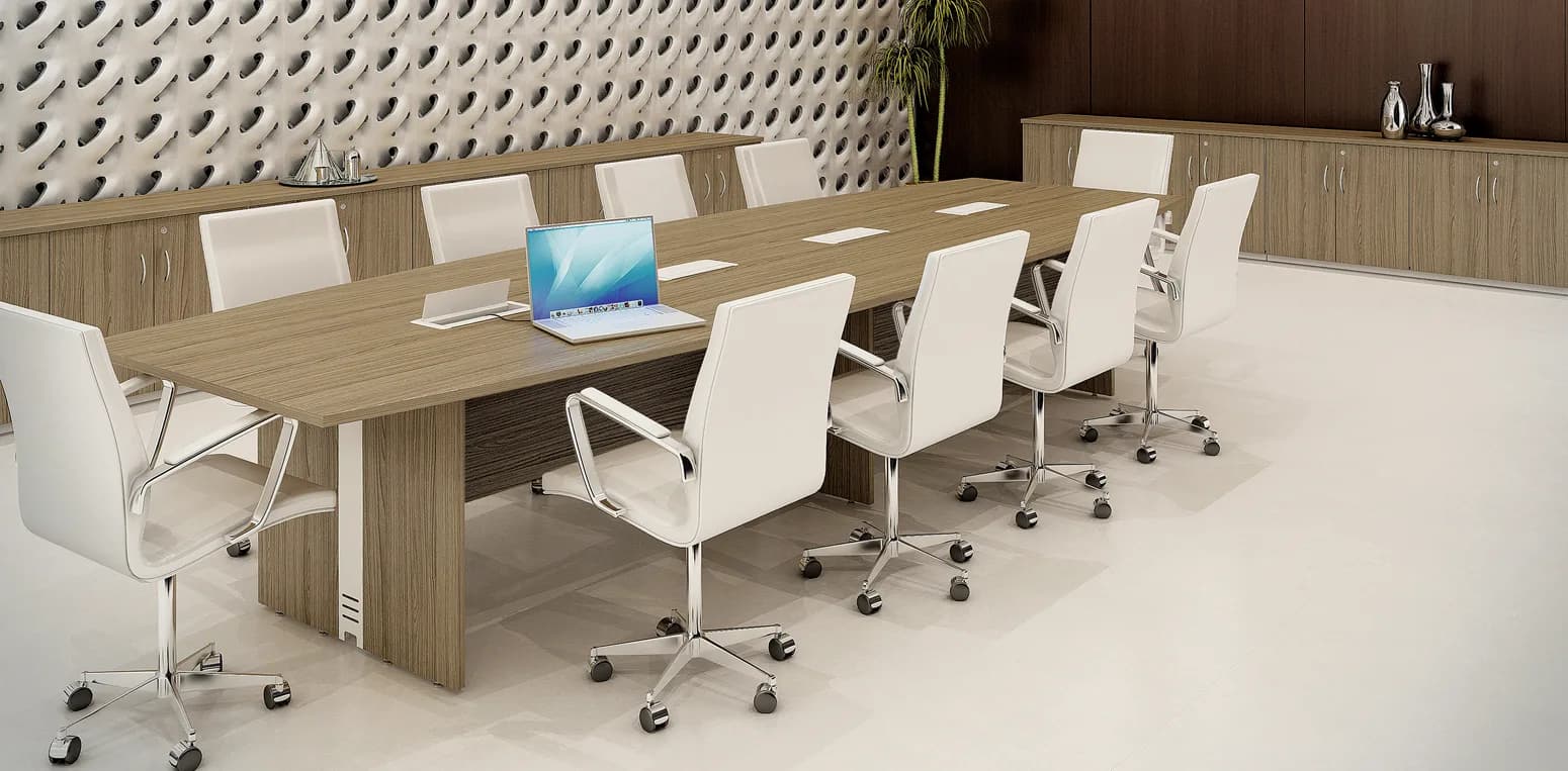 Mesa Reunião Semi-Oval Bipartida 25mm - Aço - Attuale